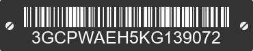 2019 CHEVROLET Silverado 3GCPWAEH5KG139072 VIN decoded