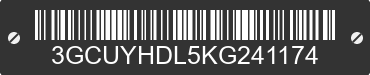 2019 CHEVROLET Silverado 3GCUYHDL5KG241174 VIN decoded