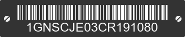 2012 CHEVROLET Suburban 1GNSCJE03CR191080 VIN decoded
