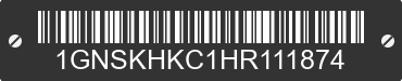 2017 CHEVROLET Suburban 1GNSKHKC1HR111874 VIN decoded