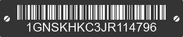 2018 CHEVROLET Suburban 1GNSKHKC3JR114796 VIN decoded