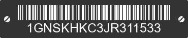 2018 CHEVROLET Suburban 1GNSKHKC3JR311533 VIN decoded