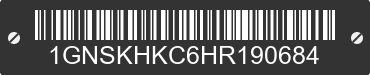 2017 CHEVROLET Suburban 1GNSKHKC6HR190684 VIN decoded