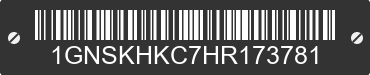 2017 CHEVROLET Suburban 1GNSKHKC7HR173781 VIN decoded