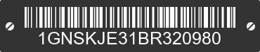 2011 CHEVROLET Suburban 1GNSKJE31BR320980 VIN decoded