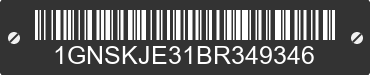 2011 CHEVROLET Suburban 1GNSKJE31BR349346 VIN decoded