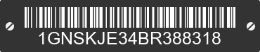 2011 CHEVROLET Suburban 1GNSKJE34BR388318 VIN decoded
