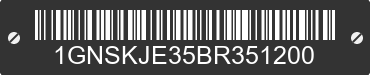 2011 CHEVROLET Suburban 1GNSKJE35BR351200 VIN decoded