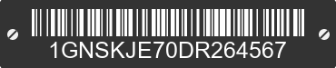 2013 CHEVROLET Suburban 1GNSKJE70DR264567 VIN decoded