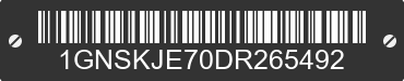 2013 CHEVROLET Suburban 1GNSKJE70DR265492 VIN decoded