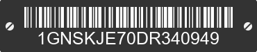 2013 CHEVROLET Suburban 1GNSKJE70DR340949 VIN decoded
