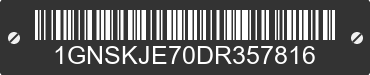 2013 CHEVROLET Suburban 1GNSKJE70DR357816 VIN decoded