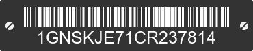 2012 CHEVROLET Suburban 1GNSKJE71CR237814 VIN decoded