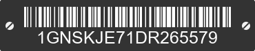 2013 CHEVROLET Suburban 1GNSKJE71DR265579 VIN decoded
