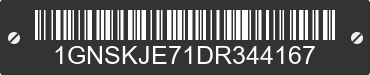 2013 CHEVROLET Suburban 1GNSKJE71DR344167 VIN decoded