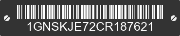 2012 CHEVROLET Suburban 1GNSKJE72CR187621 VIN decoded