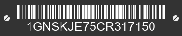 2012 CHEVROLET Suburban 1GNSKJE75CR317150 VIN decoded