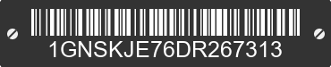 2013 CHEVROLET Suburban 1GNSKJE76DR267313 VIN decoded