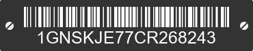 2012 CHEVROLET Suburban 1GNSKJE77CR268243 VIN decoded