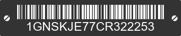 2012 CHEVROLET Suburban 1GNSKJE77CR322253 VIN decoded