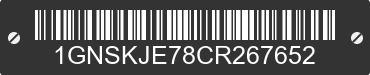 2012 CHEVROLET Suburban 1GNSKJE78CR267652 VIN decoded