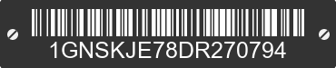 2013 CHEVROLET Suburban 1GNSKJE78DR270794 VIN decoded