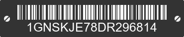 2013 CHEVROLET Suburban 1GNSKJE78DR296814 VIN decoded