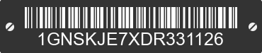 2013 CHEVROLET Suburban 1GNSKJE7XDR331126 VIN decoded