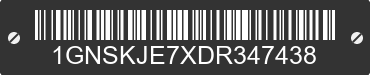 2013 CHEVROLET Suburban 1GNSKJE7XDR347438 VIN decoded