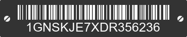 2013 CHEVROLET Suburban 1GNSKJE7XDR356236 VIN decoded