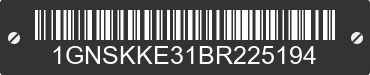 2011 CHEVROLET Suburban 1GNSKKE31BR225194 VIN decoded
