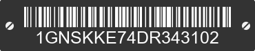 2013 CHEVROLET Suburban 1GNSKKE74DR343102 VIN decoded