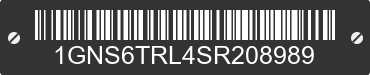 2025 CHEVROLET Tahoe 1GNS6TRL4SR208989 VIN decoded