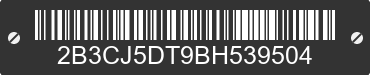 2011 DODGE Challenger 2B3CJ5DT9BH539504 VIN decoded