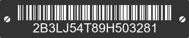 2009 DODGE Challenger 2B3LJ54T89H503281 VIN decoded