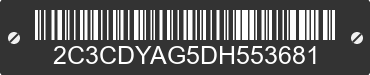 2013 DODGE Challenger 2C3CDYAG5DH553681 VIN decoded