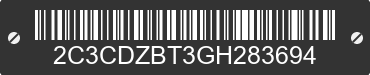 2016 DODGE Challenger 2C3CDZBT3GH283694 VIN decoded