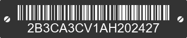 2010 DODGE Charger 2B3CA3CV1AH202427 VIN decoded
