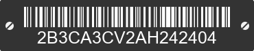 2010 DODGE Charger 2B3CA3CV2AH242404 VIN decoded