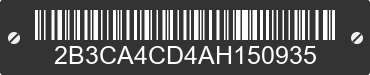 2010 DODGE Charger 2B3CA4CD4AH150935 VIN decoded