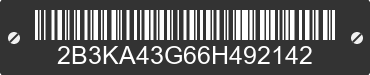 2006 DODGE Charger 2B3KA43G66H492142 VIN decoded