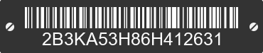 2006 DODGE Charger 2B3KA53H86H412631 VIN decoded