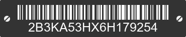 2006 DODGE Charger 2B3KA53HX6H179254 VIN decoded