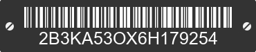 2006 DODGE Charger 2B3KA53OX6H179254 VIN decoded