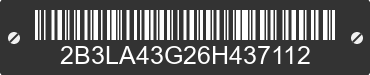 2006 DODGE Charger 2B3LA43G26H437112 VIN decoded