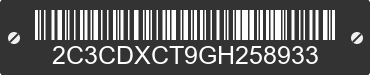 2016 DODGE Charger 2C3CDXCT9GH258933 VIN decoded