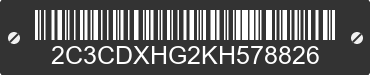 2019 DODGE Charger 2C3CDXHG2KH578826 VIN decoded