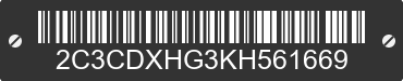 2019 DODGE Charger 2C3CDXHG3KH561669 VIN decoded