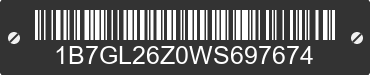 1998 DODGE Dakota 1B7GL26Z0WS697674 VIN decoded