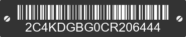 2012 DODGE Grand Caravan 2C4KDGBG0CR206444 VIN decoded